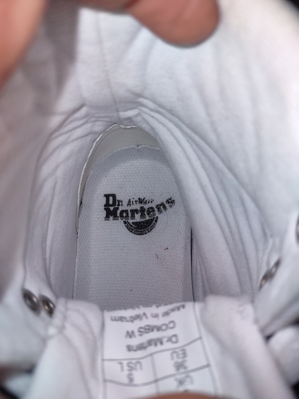Dr. Martens White High-Top Sneakers Size 5 - Picture 5 of 8